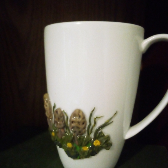 Hand Sculpted Morel Mushroom Coffee Mug Christmas Gifts - Picture 3 of 4